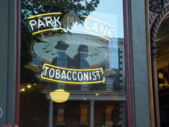 The original Park Lane Tobacco window