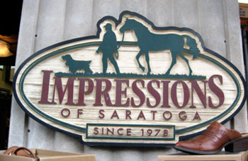 Impressions Store Sign on Broadway Saratoga Springs